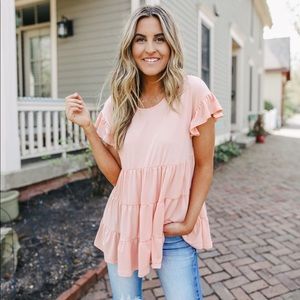 Magnolia Boutique Ruffled Sleeve Flowy Top